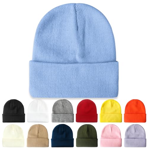 Image of PFFY Beanie for Men Women Unisex Knit Cuffed Plain Winter Beanies Hats Skull Cap