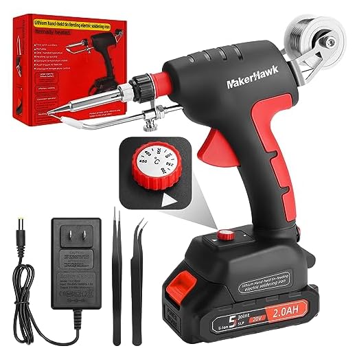 Cordless Soldering Iron Welding Kit - 60W 200-450℃ Adjustable Temperature One-handed Welding Iron With 20V Battery Automatic Soldering Gun Solder Tools for Electronic Repair Soldering Circuit Board