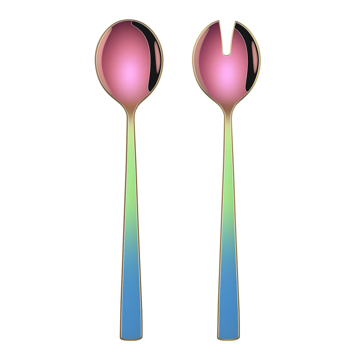 Stainless Steel Salad Servers - 2 Piece Set -9 Stainless Steel Salad Servers - 2 Piece Set -9