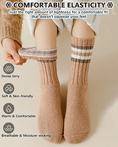IIG 3-5 Pairs Womens Super Thick Warm Winter Crew Socks Cute Fashion Knit Cozy Socks Gifts for Women4
