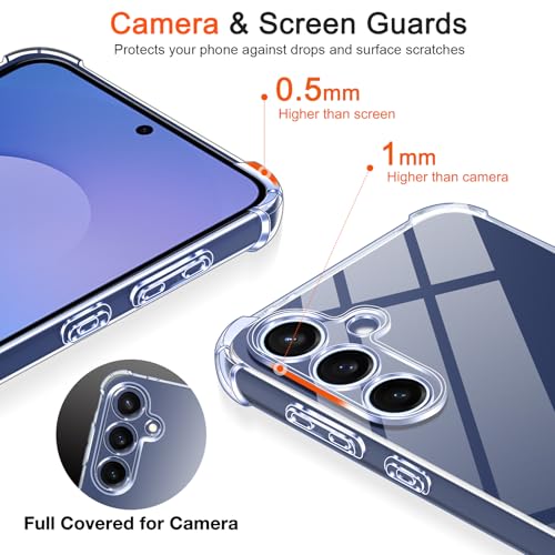 Image of Lustree Back Cover Transparent Case Compatible with Samsung Galaxy S23 FE | Clear + TPU Case with 4 Corner Air Cushion Protection & Camera Protection | Slim& Stylus Cover