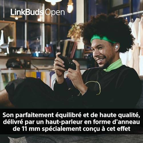 Sony LinkBuds Open Ecouteurs Ouverts Bluetooth sans Fil Son Confortables 4 8g Haute qualité sonore IPX4 Connexion multipoint Batterie 22h iOS et Android - vue 5