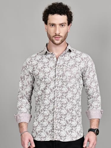 Image of Majestic Man Printed Pure Cotton Slim Fit Casual Shirt