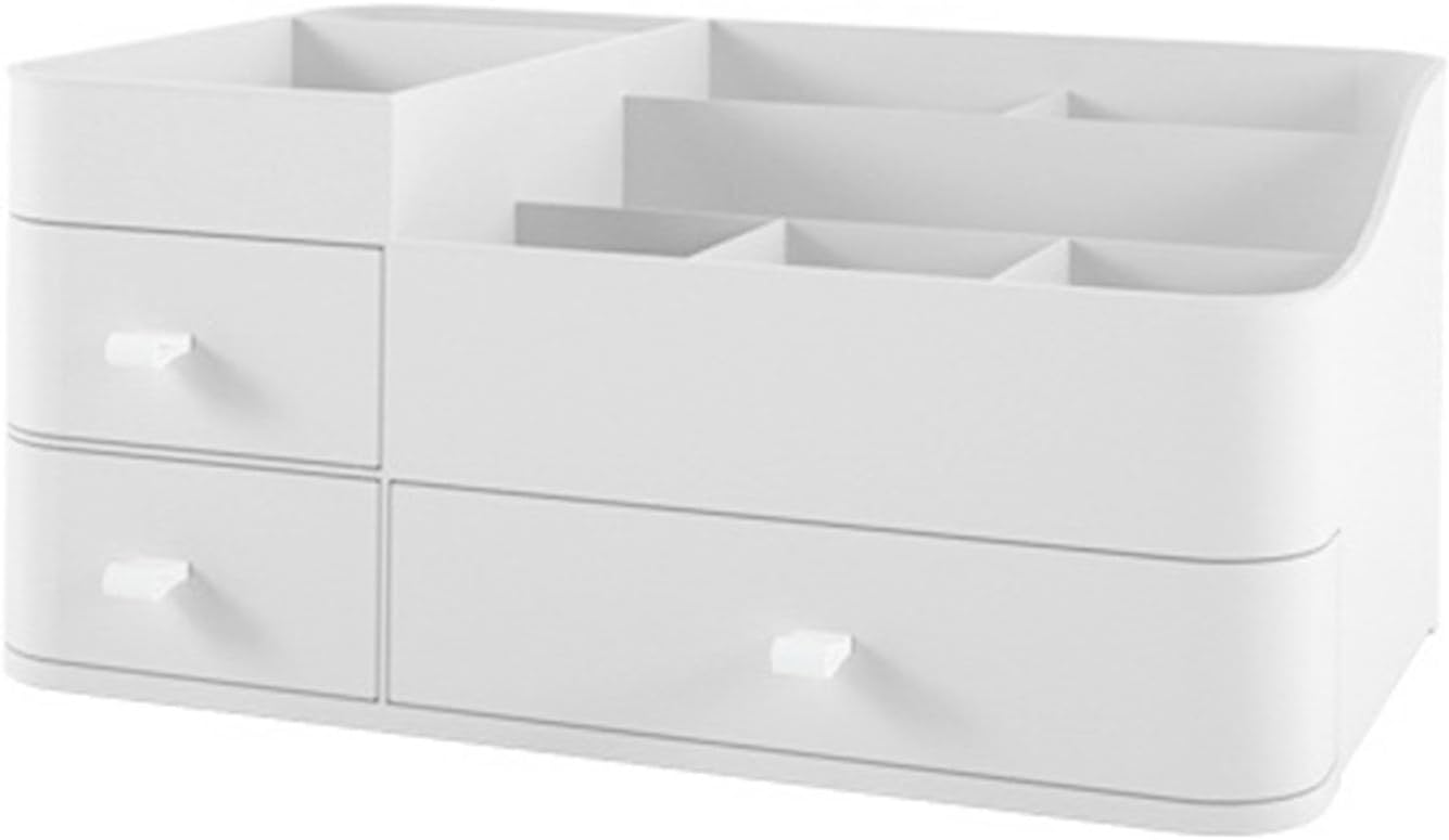 Waterproof Makeup Organizer, Skin Care Organizer with Drawers, Makeup Organizer Countertop for Vanity, Make Up Organizers for Home Use (13.4x8.5x6.0in) (White)