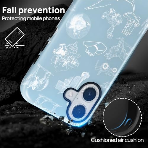 Akinmi Case for iPhone 17,Blue Shadow Horse Exquisitely Pattern Double Protective Phone Cover Cases Soft Silicone for iPhone 17 by Akinmi - Image 8