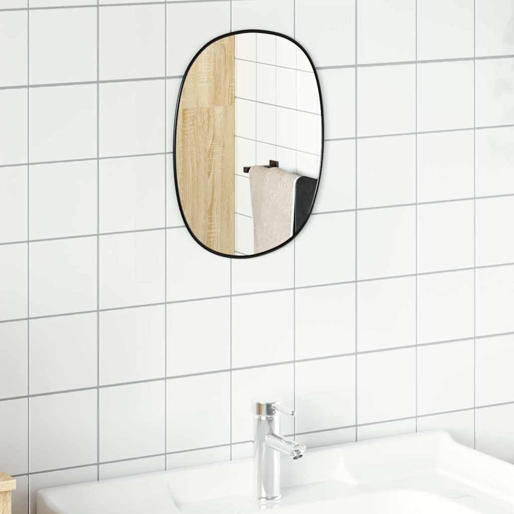 Wandspiegel Schwarz 30x25 cm Kleiner Kosmetikspiegel Wand