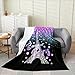 Feelyou Glitter Flannel Fleece Blanket Set Eiffel Tower All Season,Bed Blanket Set for Kids Purple Glitter Paris Tower Plush Throw Blanket,Valentines All Season,Bed Blankets Throw 50