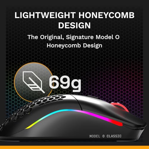 Glorious Model O Classic Wireless PC Gaming Mouse - Low Latency, 19k DPI Sensor, Lightweight Honeycomb 69g, Customizable RGB, 100M Click Mechanical Switches, Programmable Buttons - Black by GLORIOUS - Image 3