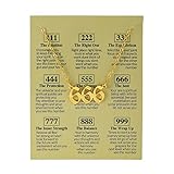 COLORFUL BLING Angel Number Necklace 111 222 333 444 555 666 777 888 999 Necklace Lucky Number Pendant Choker Numerology Jewelry Friendship Birthday Gift-666