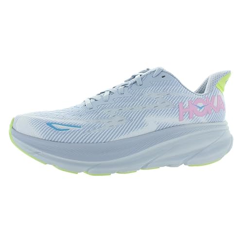 HOKA HOKA Clifton 9 Wide Womens Shoes Size 9, Color: Gull/Sea Ice