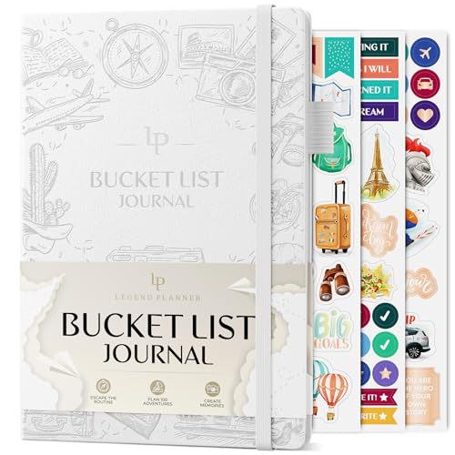 Legend Bucket List Journal - La herramienta definitiva para planificar aventuras, viajes, objetivos y experiencias - Libro de lista de cubos para parejas y uso personal - Cuaderno ilustrado de lista