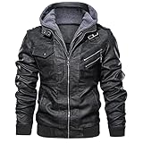 BESTE GESCHENKE: Diese Lederjacke ist ein perfektes Geschenk für sich selbst oder Freunde. Perfekt für Weihnachtsfeier, Clubbing, Halloween, Geburtstagsgeschenk für ihn. Sie können diese erstaunlichen wunderbaren Kleider nicht verpassen.