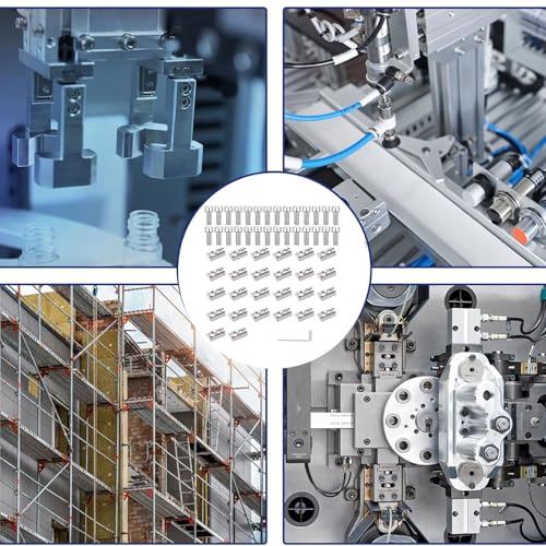 Nutensteine Set M5 mit Federkugel, 30 Stück, für 20er Aluminium-Profil, 8mm x 14mm, inkl. Inbusschlüssel