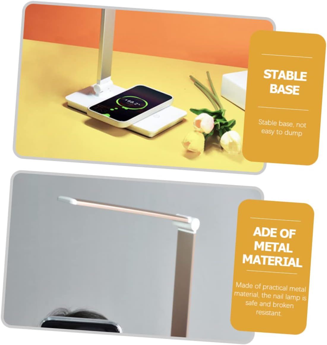 DOITOOL Led Nail Table Lamp for Eyebrow Tattooing Makeup and Manicure Design Built Battery Eye-Caring Light