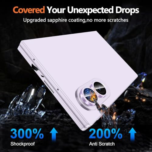 Image of CLITZ Compatible with Samsung Galaxy Z Fold 8 Camera Lens Protector 9H Hardness Tempered Glass, Ultra HD Clear, Scratchproof, Anti-Shatter, Bubble-Free, Case Friendly Camera Lens Guard Purple