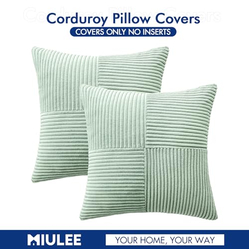 Image of MIULEE Mint Decorative Throw Pillow Covers for Couch 18x18 Inch