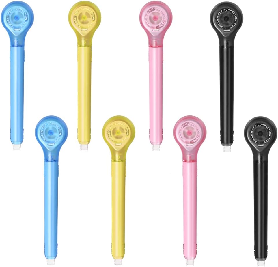 Geluode 8Pcs Pen Shape Correction Tape, Correction Tape Pen White Out