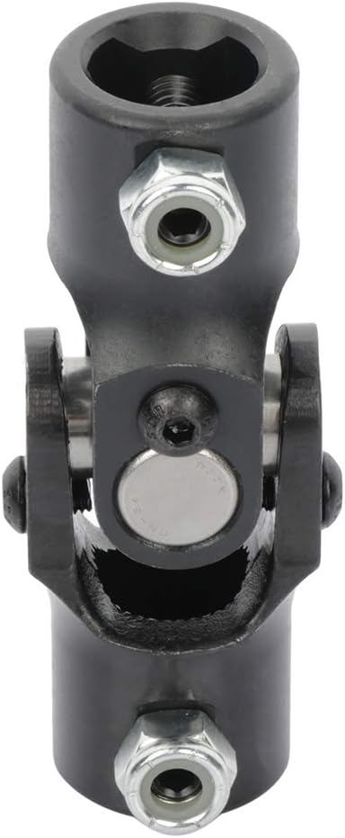 SCITOO 9/16-26 Spline x 3/4" Smooth Round Steering Shaft Universal U-Joint Black Single, 96mm Working Angle 35 Degree