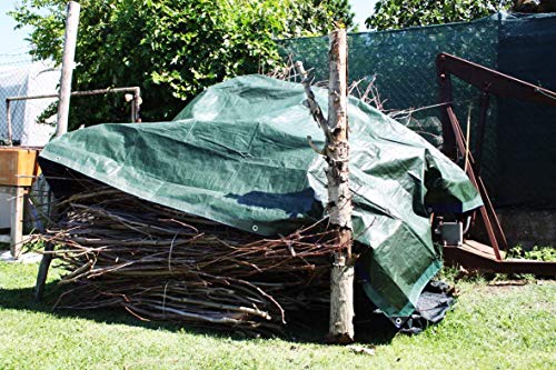 Abdeckplane mit Ösen, 180 g, Grün, 6 x 8