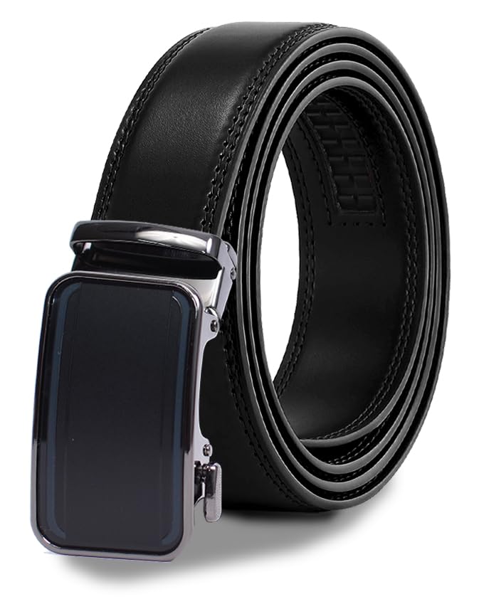 Image of WildHorn Men's Genuine Leather Belt for Men| Premium Auto-Lock Buckle | Adjustable up to 48 inch | Formal & Casual Wear | Micro-Adjust Fit | Stylish Gift Box Included