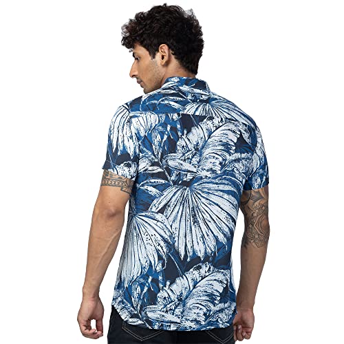 Image of Spykar Men's Slim Fit N /A Half Sleeve Printed Casual Shirts