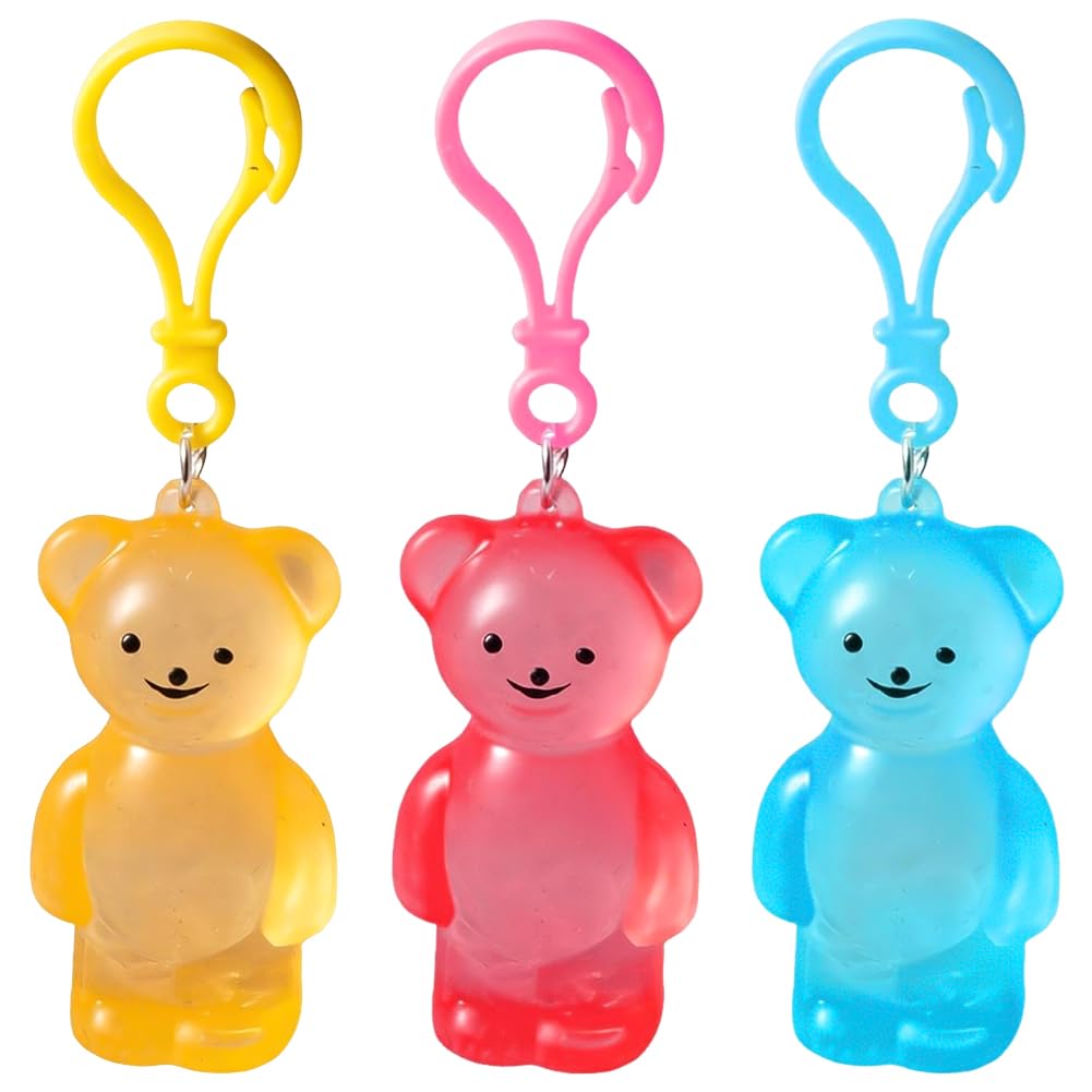Bear Squishy Toy, Bear Sensory Squeeze Toys, Cartoon Animal Stress Relief Toy, Color Clear Stretchy Fidget Ball, Squeeze Bears Plays, Soft And Durable, Gift for Boy Girl Birthday, 3PCS — image 1