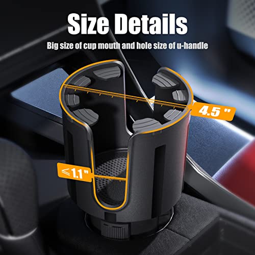 Car Cup Holder Expander With Offset Adjustable Base, Compatible With Yeti 20/36/40Oz, Hydro Flasks 32/40Oz, Fits Most Cup Holder, Diameter Bottles In 3.4"-4"(2Pcs) #TOP3