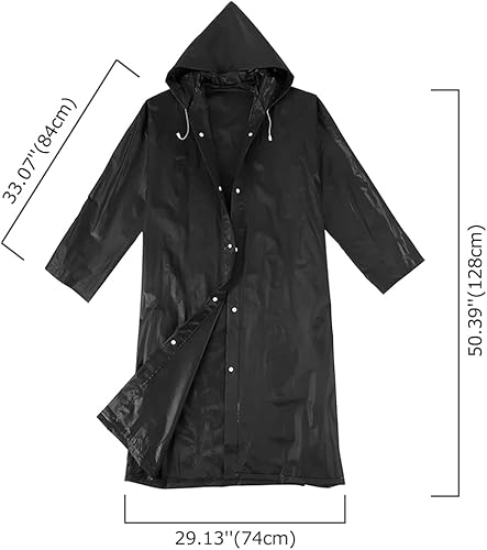 Miniatura 2 de Paquete de 2 ponchos de lluvia portátiles para adultos, reutilizables, impermeables Roctee para mujeres y hombres con capucha, poncho de emergencia,