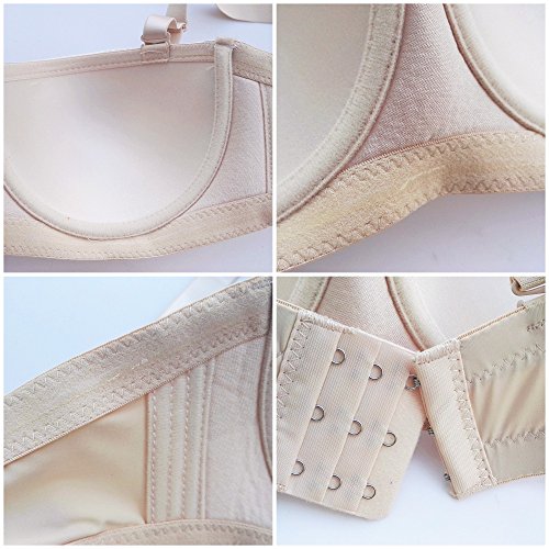 Olivachel Women's Strapless Bra 34-46 C/D/Dd/E 1/2 Cup Seamless Plus Size Balconette Bra H059 (Skin, 46Dd) #TOP5