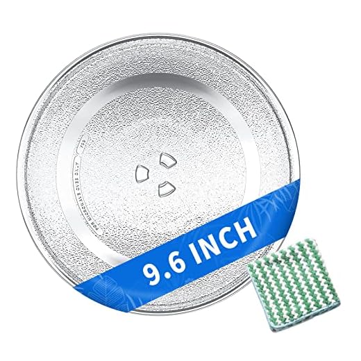 9.6" Microwave Plate Replacement Microwave Glass Turntable Plate for LG, GE, Magic Chef, Hotpoint, Panasonic, Kenmore etc. - 9.6" / 24.5cm Microwave Tray Replacement Glass Plate with Cleaning Cloth