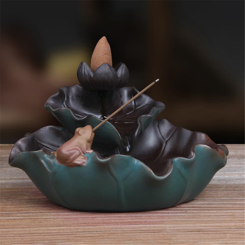 Elegante Bruciatore di incenso creativo in ceramica for interni, a flusso inverso, ornamento for meditazione, yoga, spa, arredamento Bruciatore di incenso