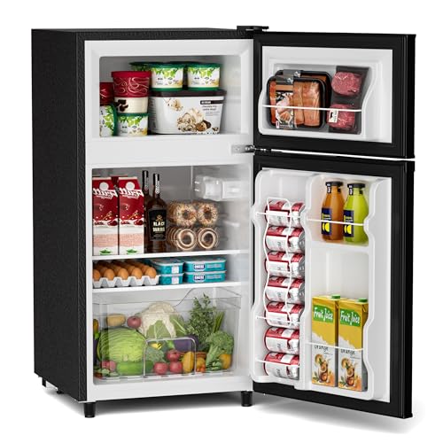 Manastin 3.5 Cu.Ft Mini Fridge with Freezer, 2 Door Small