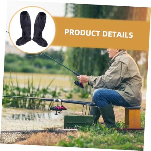 Cubrezapatos para ciclismo y pesca, impermeables y resistentes a las manchas, diseño reforzado para actividades al aire libre, unisex, color negro miniatura 7