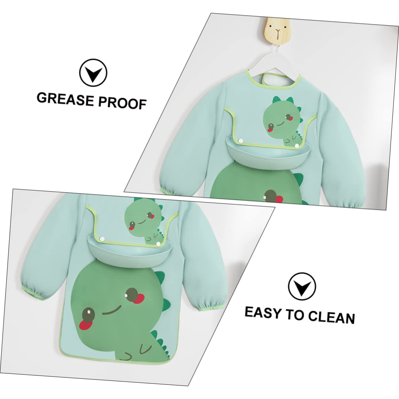 TOYANDONA Lätzchen malschürze kinder kinderschürze bibs Strapazierfähiger Kittel für Kleinkinder mit Latz Cartoon- -Schürzen Malkittel Säugling, der Schürze isst Polyester