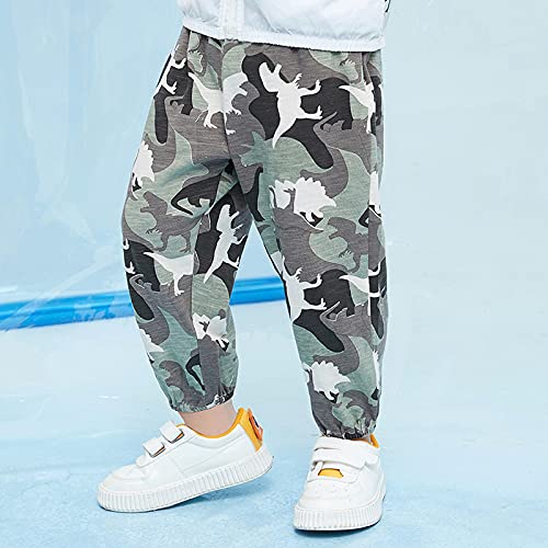 Irsutey Toddler Boys Cotton Pull-On Sweatpants Dino Camouflage Cartoon Print Jog Sweatpants Casual Sport Summer Pants4