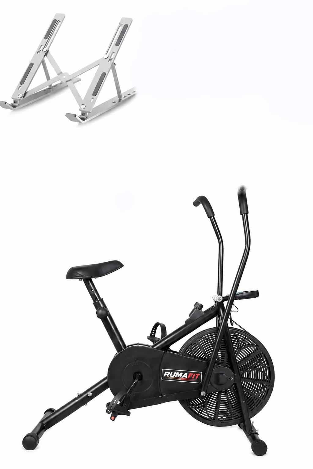 Air Bike Exercise Cycle for Home Gym, Full Body Cardio Workout Bike with Fan Resistance, Adjustable Seat, Heavy-Duty Steel Frame, Indoor Fitness Cycle + Free Foldable Laptop Stand 18 Month warranty-image-36