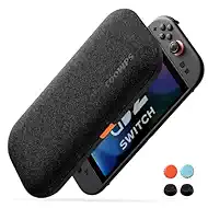 COOWPS Ultra Hard Switch 2 Case for Nintendo Switch 2, with 4Pcs Thumb Grips, Odorless Felt Military Grade Protection, Soft Lining Carrying Case with 8 Game Card Slots