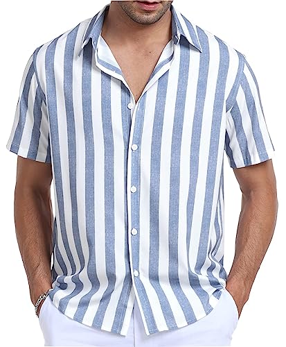 Sailwind Men's Short Sleeve Shirts Summer Striped Casual Shirt Button Down Regular Fit Tops - Image 3