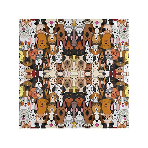 Cute Doodle Dog Print Animal Cloth Napkins Dinner Napkins Set Of 4,Reusable Table Napkins Washable Polyester Fabric For Cocktail Party Holiday Wedding Home Decorative #TOP1