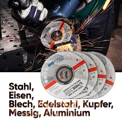 Trennscheibe 125 mm für Metall von Ipotools – 50 Stück