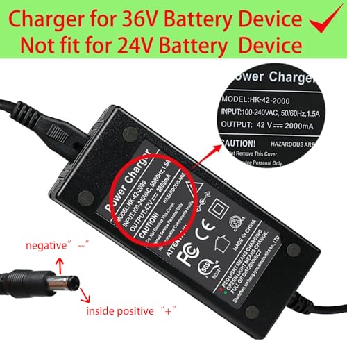 42V 2A DC Male Power Adapter for 36V Electric Bike Lithium Battery Charger,Escooter Ebike Battery Charger Connector Diameter 5.5mmx2.1mm/2.5mm - Image 5