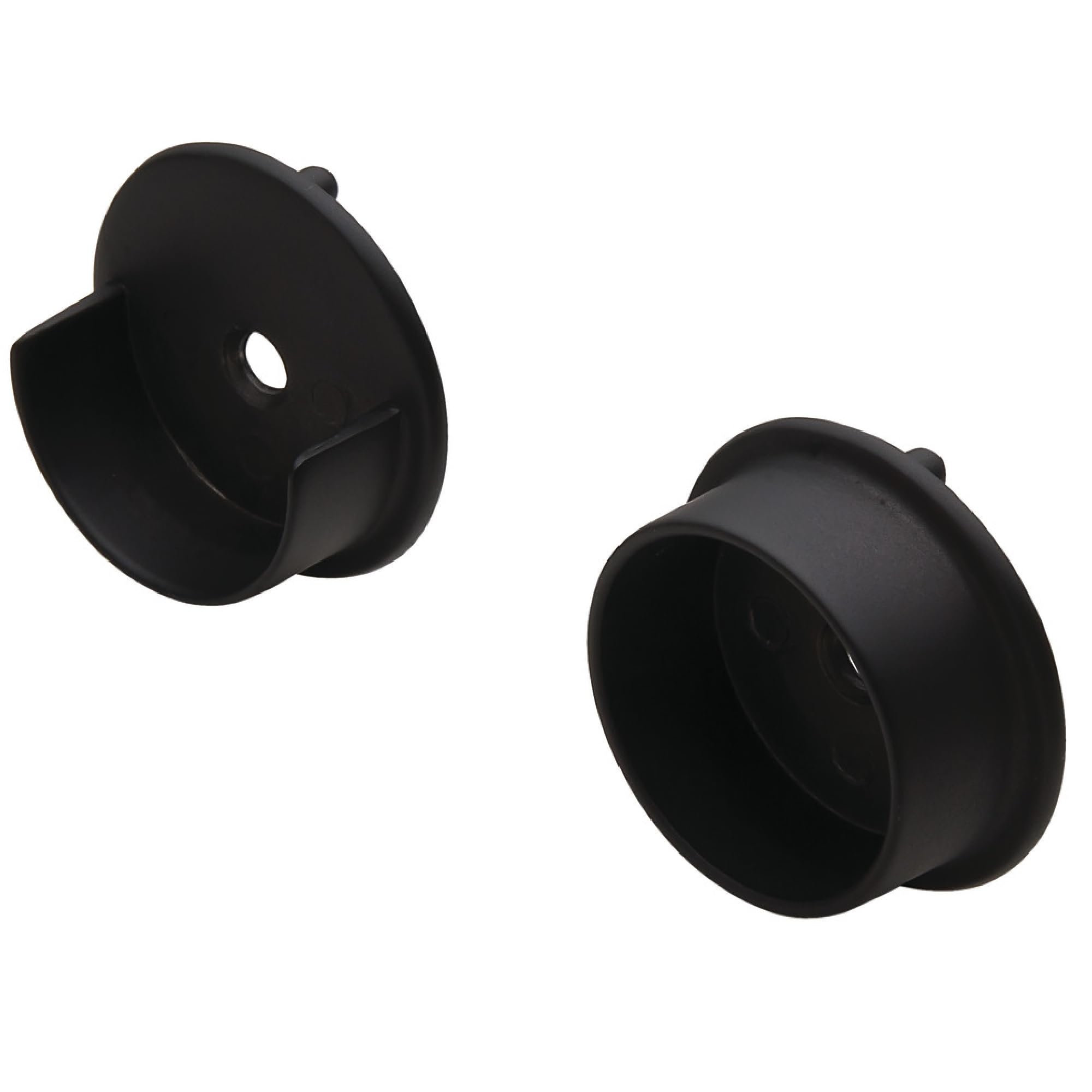 Wardrobe Tube End Support, Synergy Collection with Two pins for 5 mm Holes (Black)