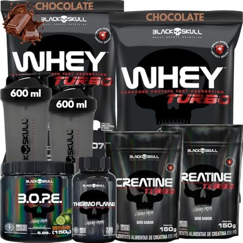 Kit 2x Whey Protein Turbo 907g + 2x Creatina Monohidratada 150g +...