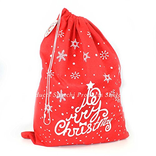 Large 50 x 60cm Felt Santa Sack Snowflake Stocking Xmas Gifts Presents Printed Bag Merry Christmas Novelty Accessory for Kids Adults