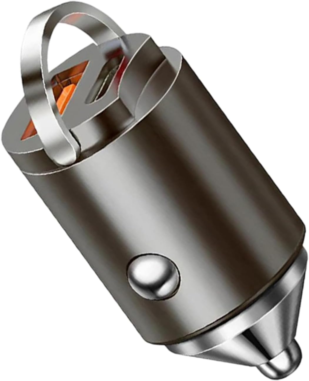 Caricatore per telefono da auto, caricatore USB per telefono, adattatore ad anello in lega di zinco, accessorio compatto per tablet, smartphone, veicoli, viaggi su strada, camion, auto
