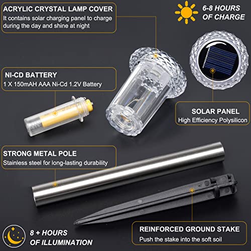 Lianglome Solar Lights Outdoor -Ip65 Waterproof Solar Pathway Lights Stainless Steel Outdoor Solar Lights For Yard Patio Lawn Walkway And Landscape Cool White (6 Pack) #TOP6