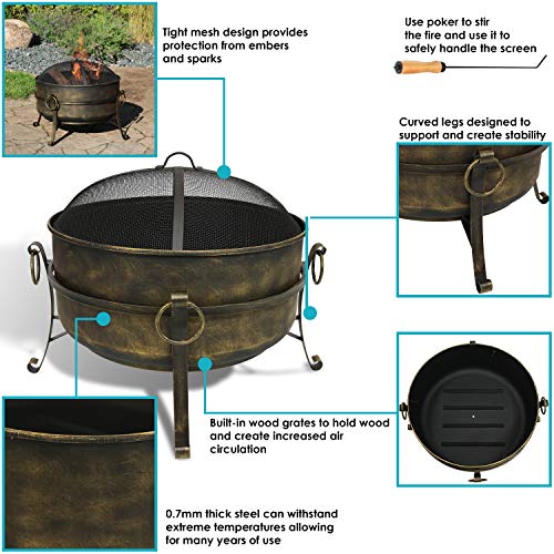 Sunnydaze NB-CF24 24-Inch Cauldron Style Outdoor Fire Pit Bowl thumb #1