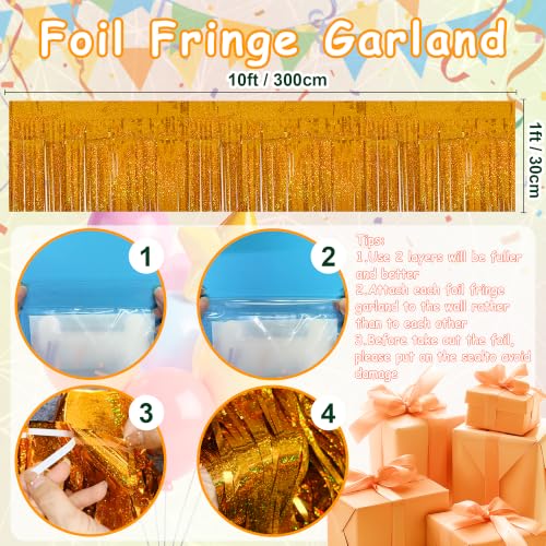 Image of 4 Pack 39 Ft Glitter Orange Parade Float Decorations for Trailer Car, Autumn Foil Fringe Tinsel Streamers Banner Garland for Halloween Thanksgiving Homecoming Party Decoration (Glitter-Orange)