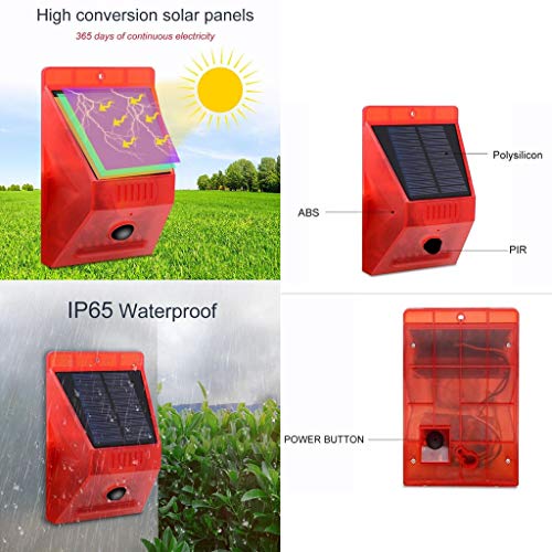 gazechimp Detector De Luz De Alarme Solar, Sensor De Movimento Infravermelho, Lâmpadas De Segurança