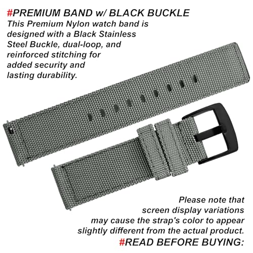 Image of DBLACK ''ENMA'' Nylon Quick Release Watch Strap, Boxy Design, Matte Finish, Nylon Watch Band / / For 20mm, 22mm, or 24mm Watch Belt (Choose Your Size & Color)